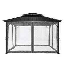 2.8m Athena Steel Gazebo with Mosquito Nets & Curtains